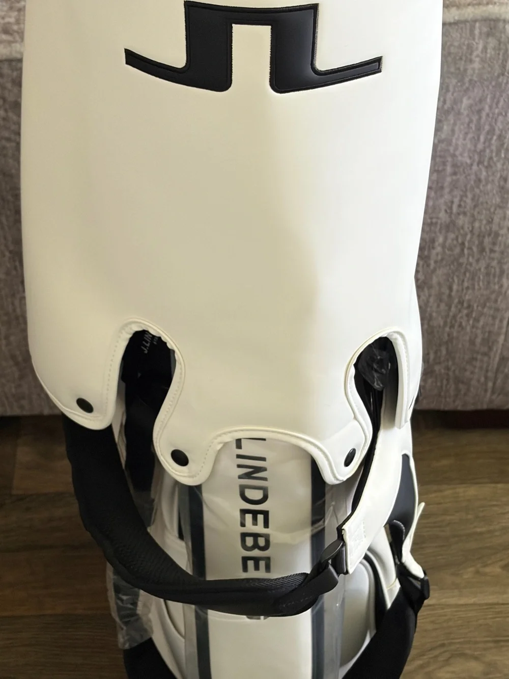 J.Lindeberg White and Black Golf Carry Bag